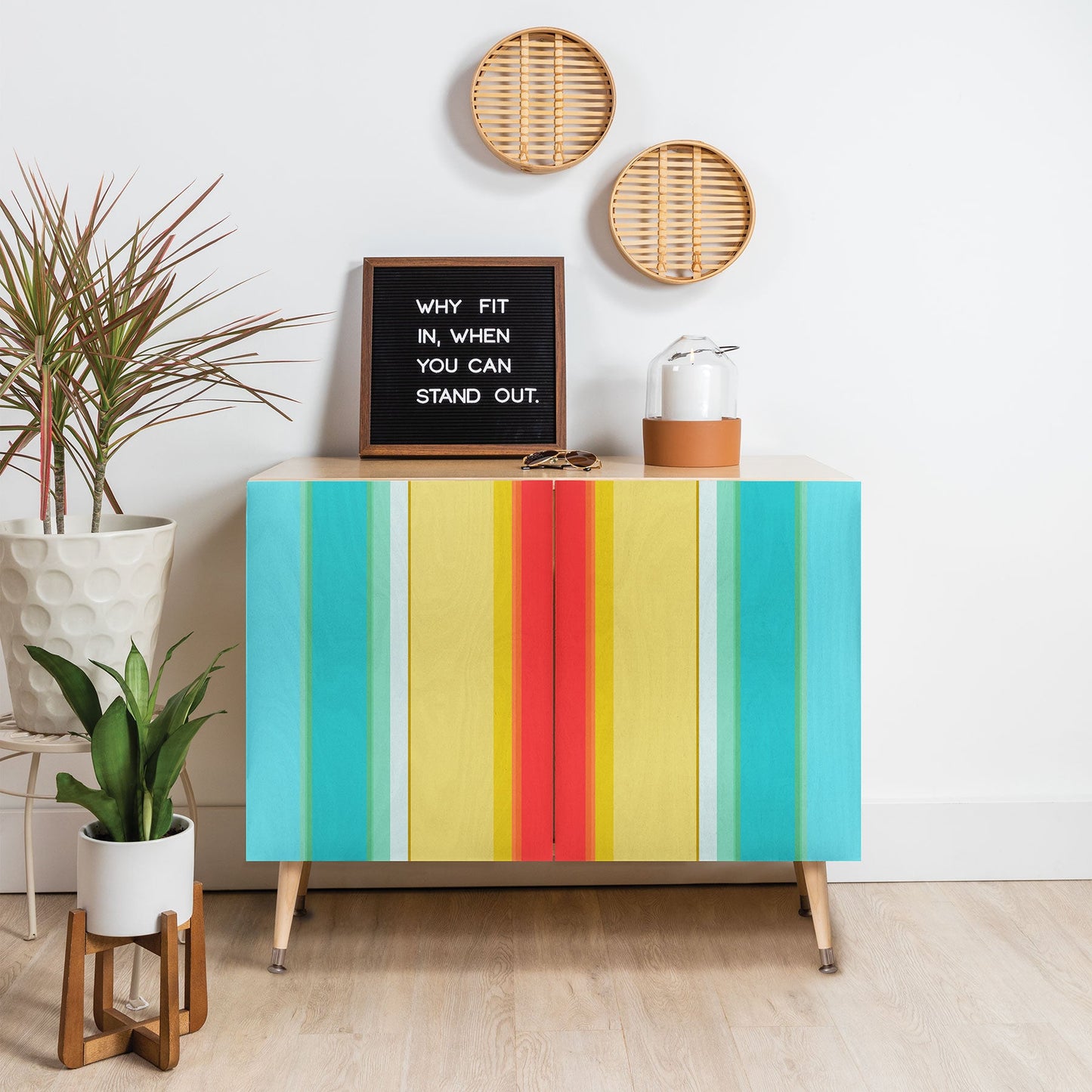 Sharon Turner deckchair stripe Credenza