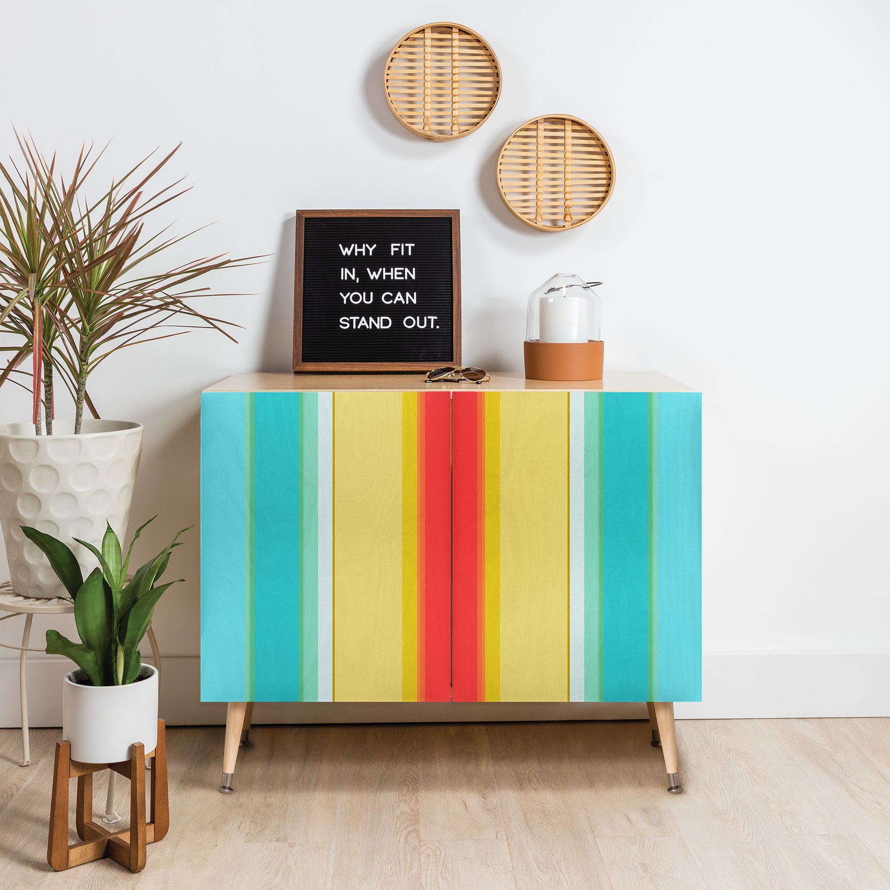 Sharon Turner deckchair stripe Credenza