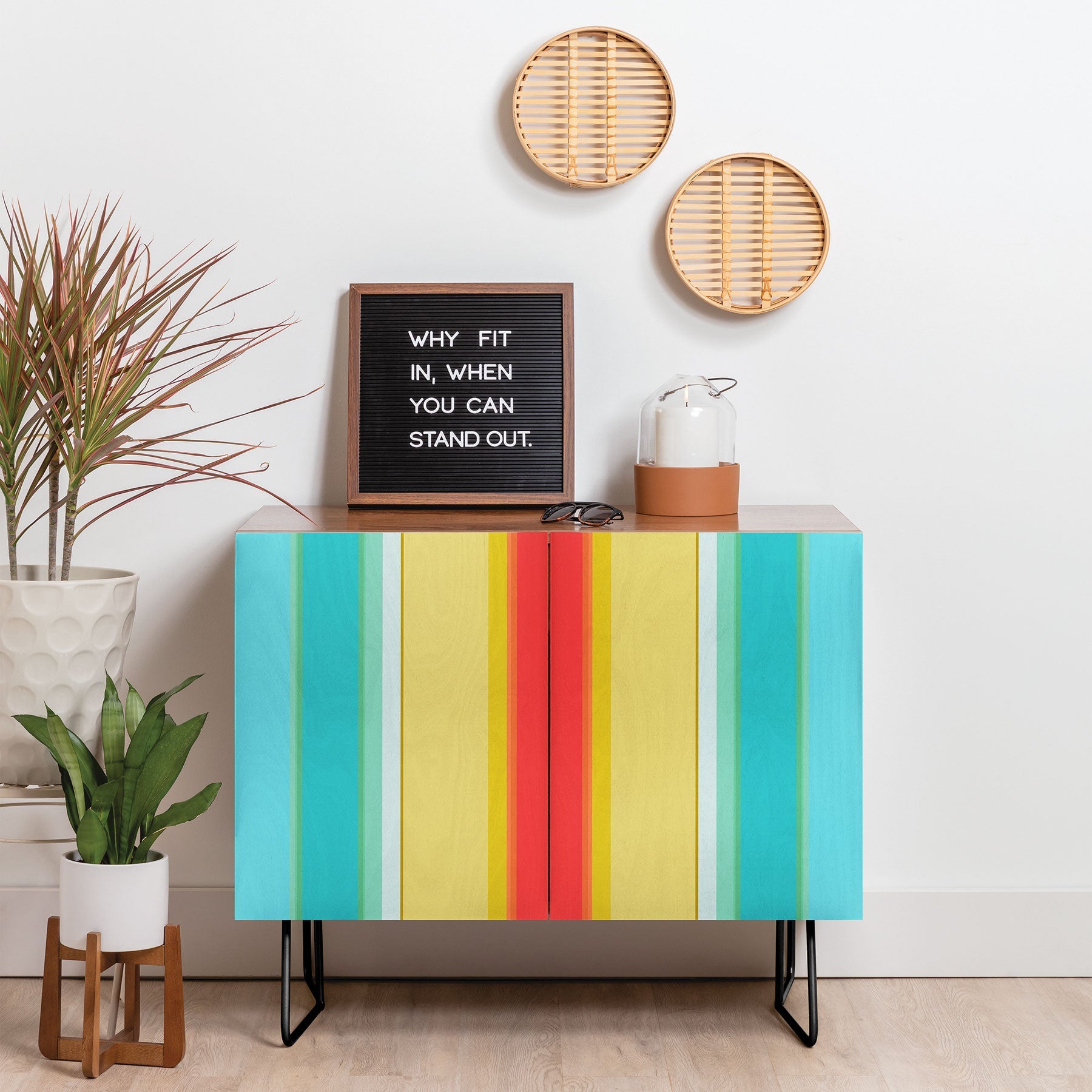 Sharon Turner deckchair stripe Credenza