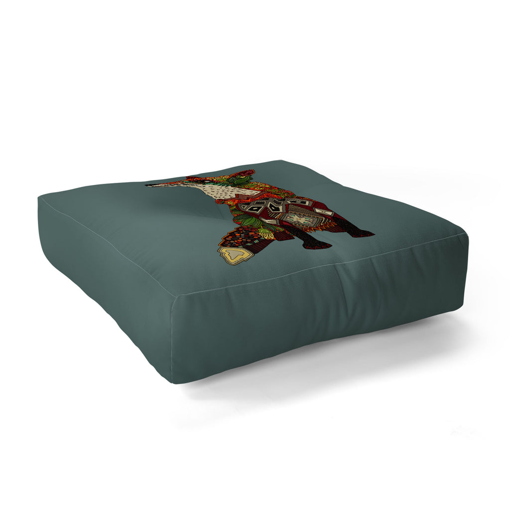 Sharon Turner fox love Floor Pillow Square