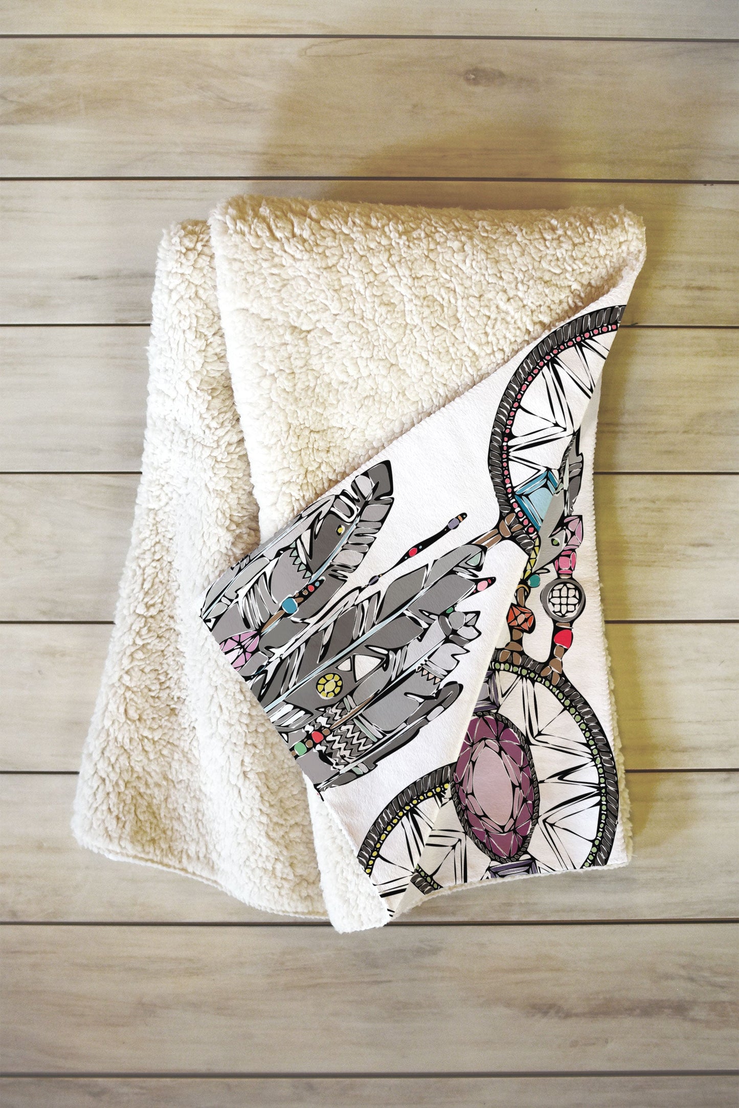 Sharon Turner Gemstone Dreamcatcher Fleece Throw Blanket