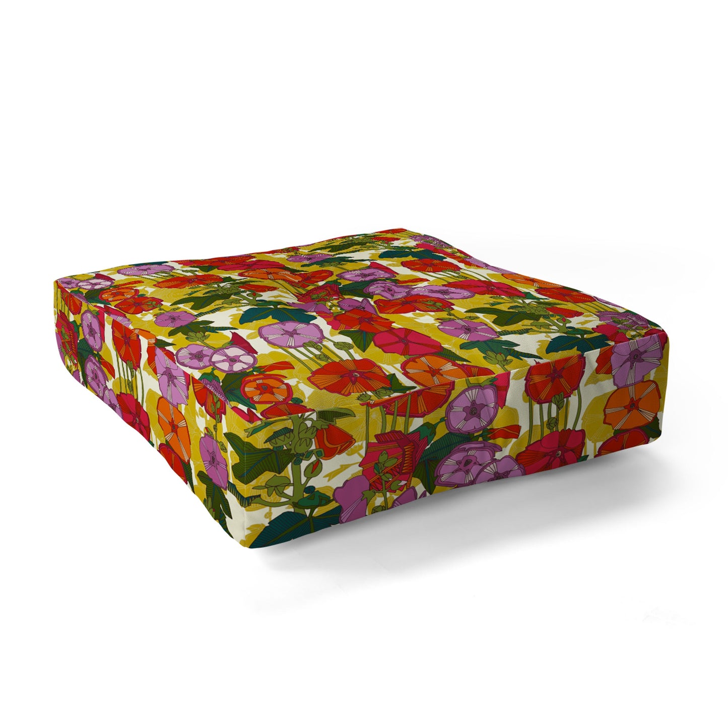 Sharon Turner holly hocky Floor Pillow Square