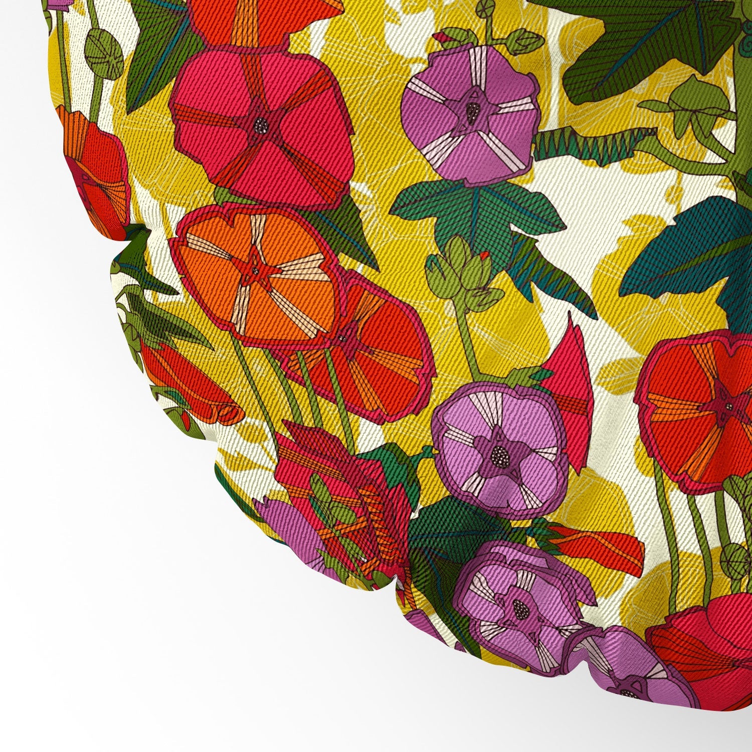 Sharon Turner holly hocky Floor Pillow Round