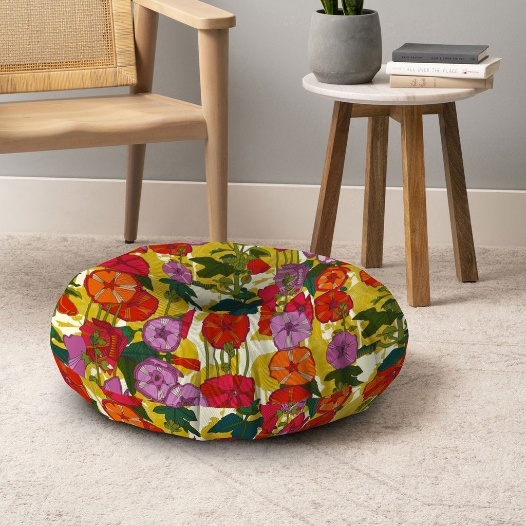 Sharon Turner holly hocky Floor Pillow Round