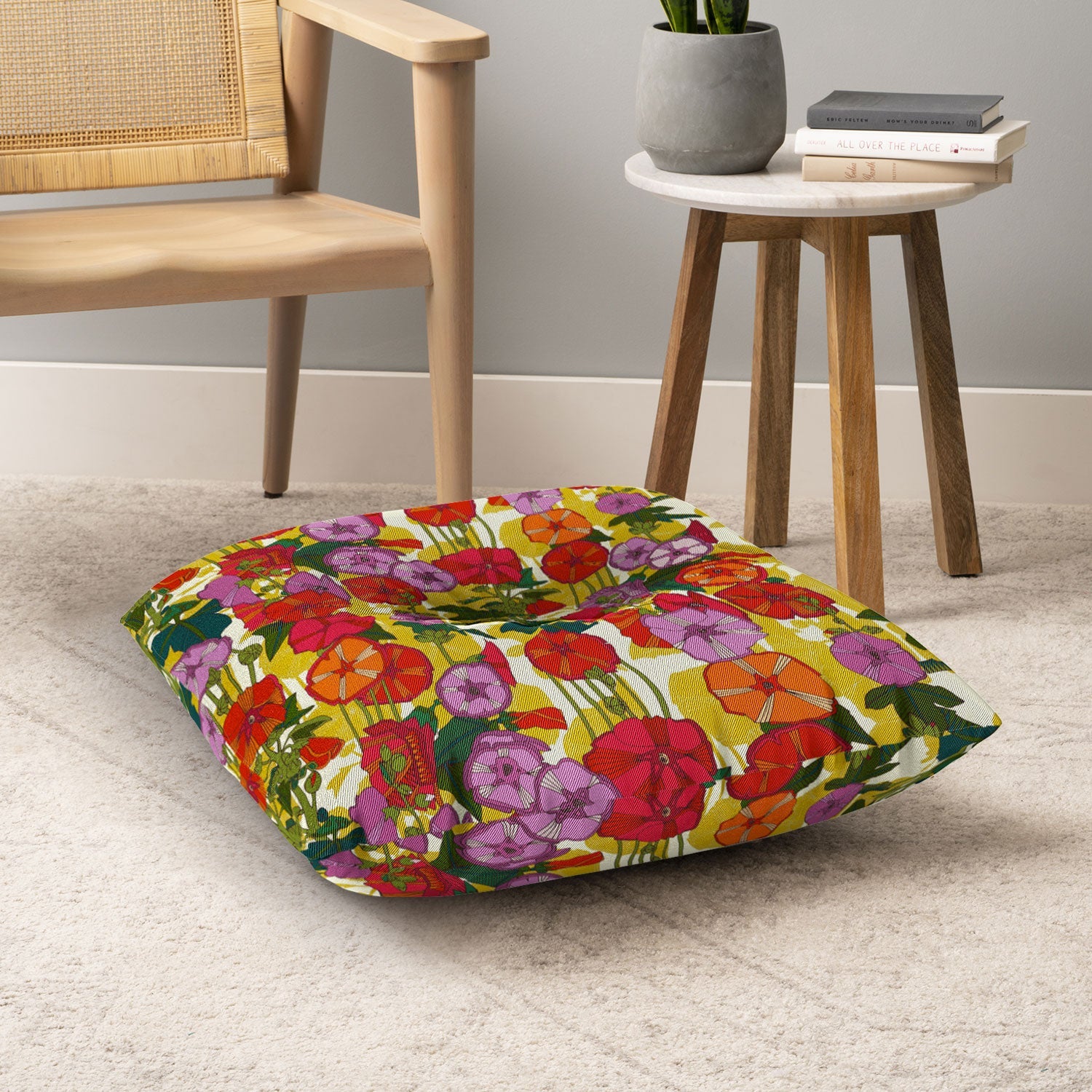 Sharon Turner holly hocky Floor Pillow Square