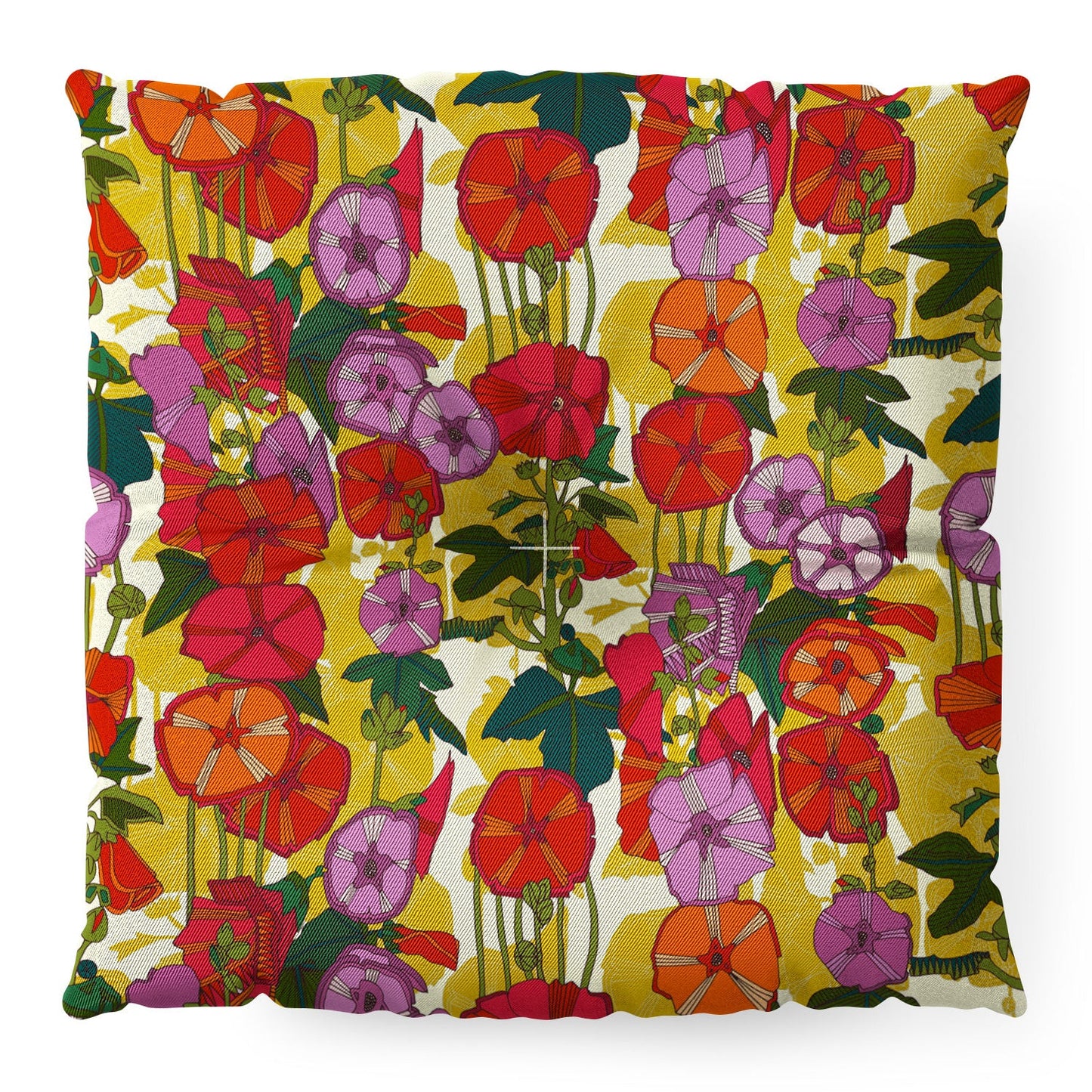 Sharon Turner holly hocky Floor Pillow Square