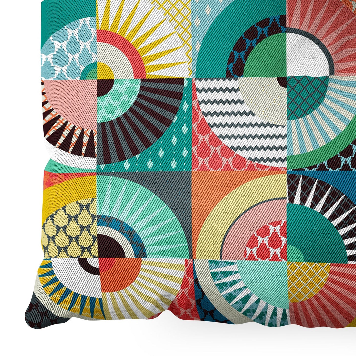 Sharon Turner llama geo squares Floor Pillow Square