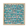 Sharon Turner Los Angeles Teal Framed Wall Art
