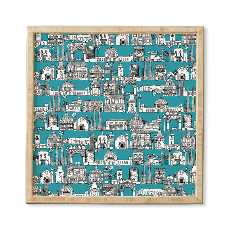 Sharon Turner Los Angeles Teal Framed Wall Art