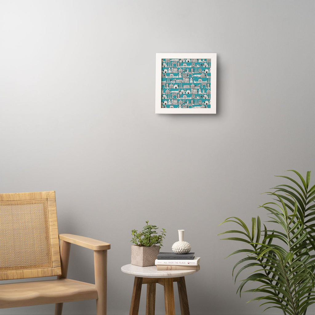 Sharon Turner Los Angeles Teal Framed Wall Art