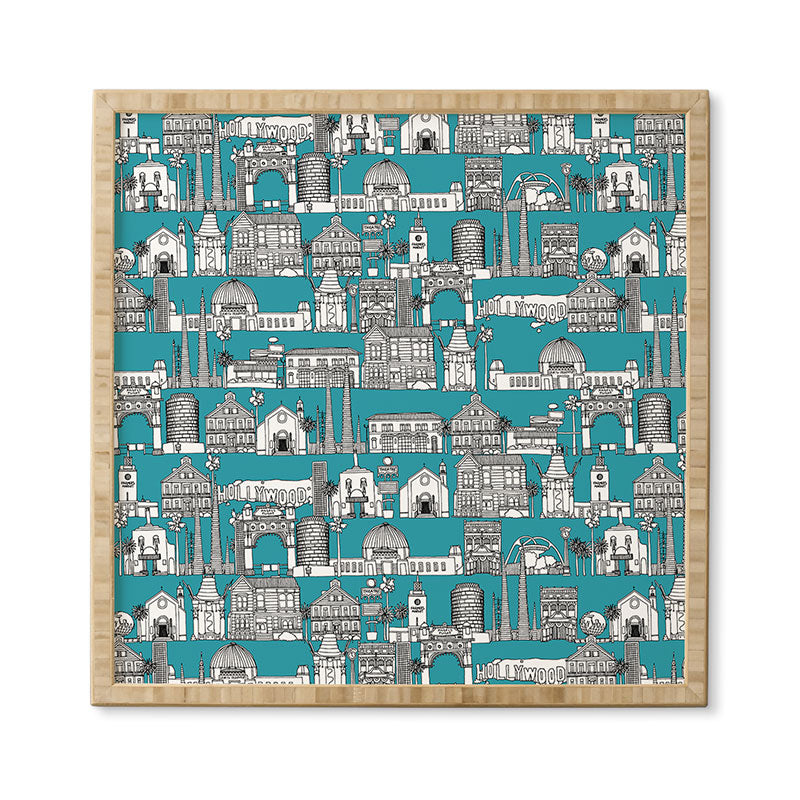 Sharon Turner Los Angeles Teal Framed Wall Art