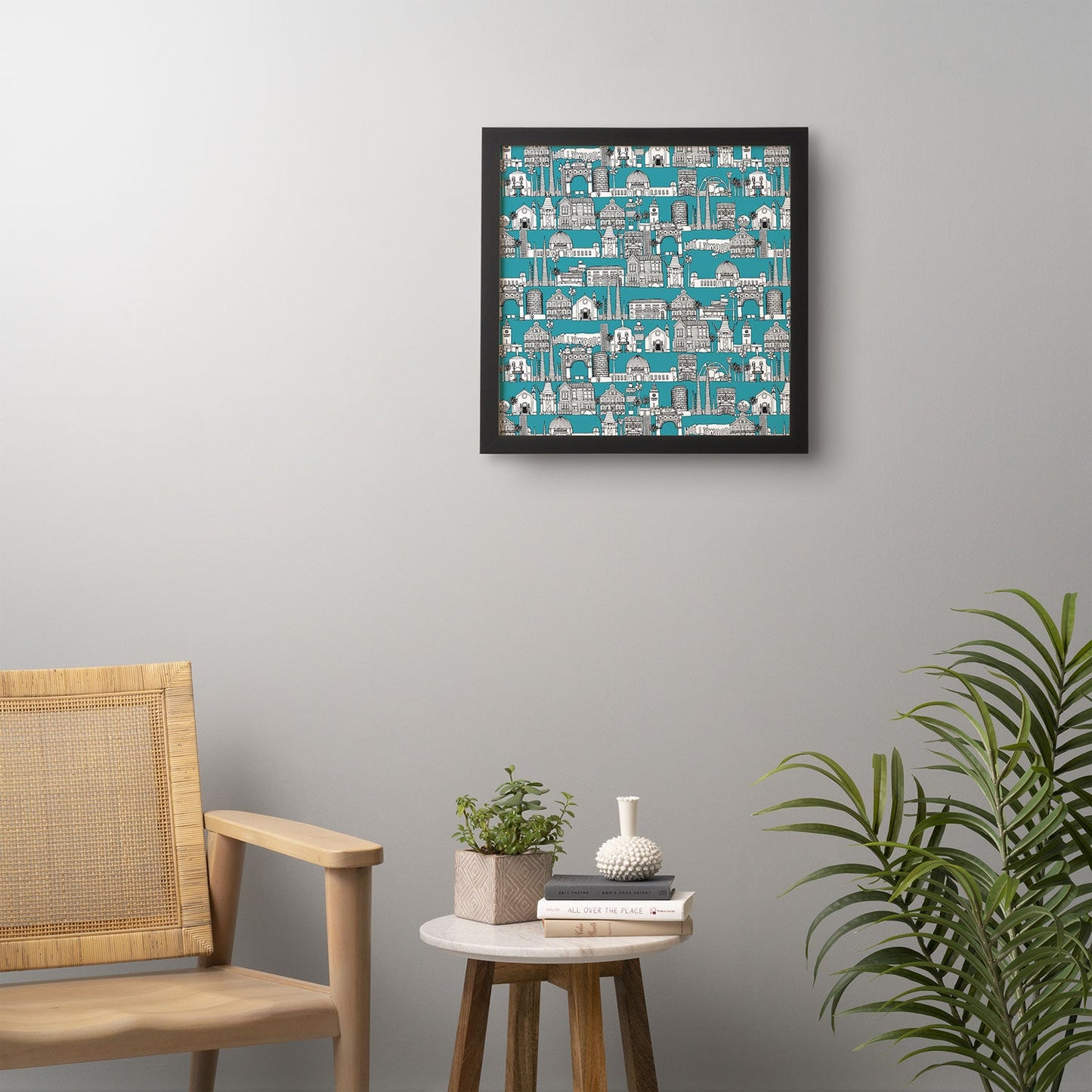 Sharon Turner Los Angeles Teal Framed Wall Art