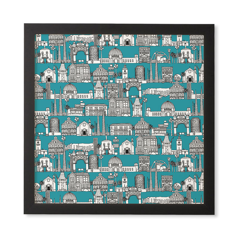 Sharon Turner Los Angeles Teal Framed Wall Art