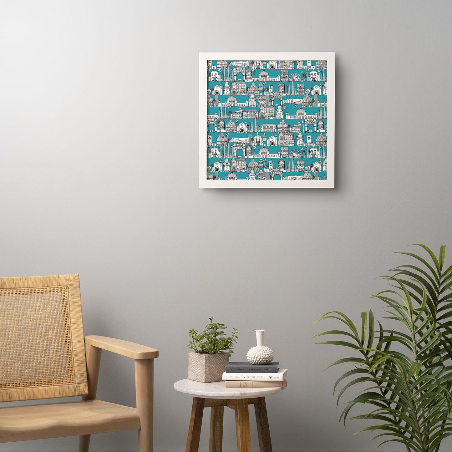 Sharon Turner Los Angeles Teal Framed Wall Art