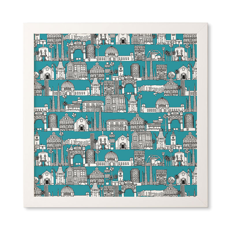 Sharon Turner Los Angeles Teal Framed Wall Art