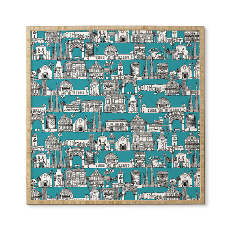 Sharon Turner Los Angeles Teal Framed Wall Art
