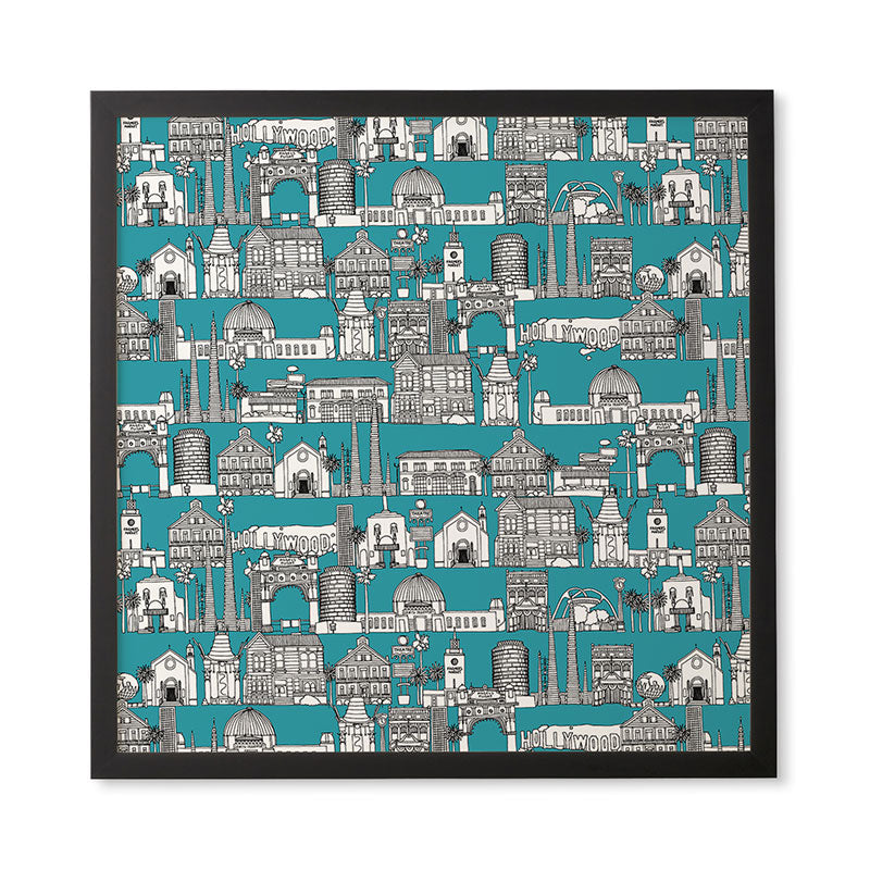 Sharon Turner Los Angeles Teal Framed Wall Art