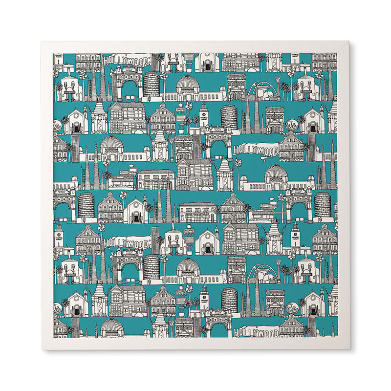 Sharon Turner Los Angeles Teal Framed Wall Art