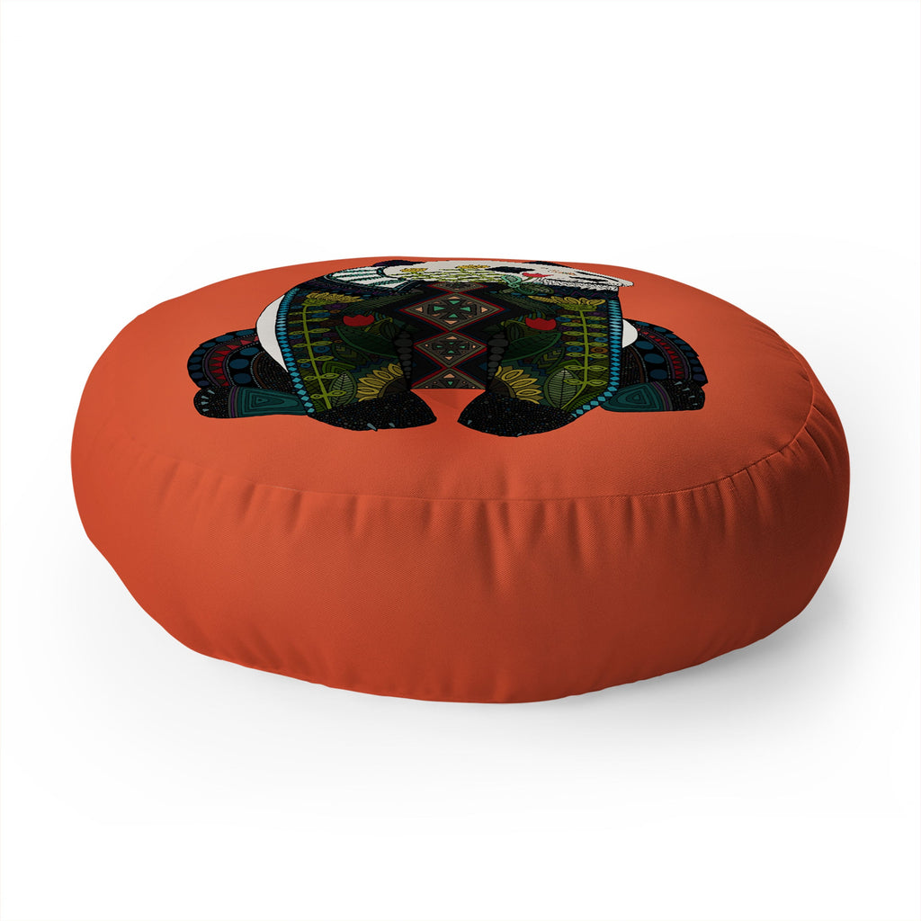 Sharon Turner panda Floor Pillow Round