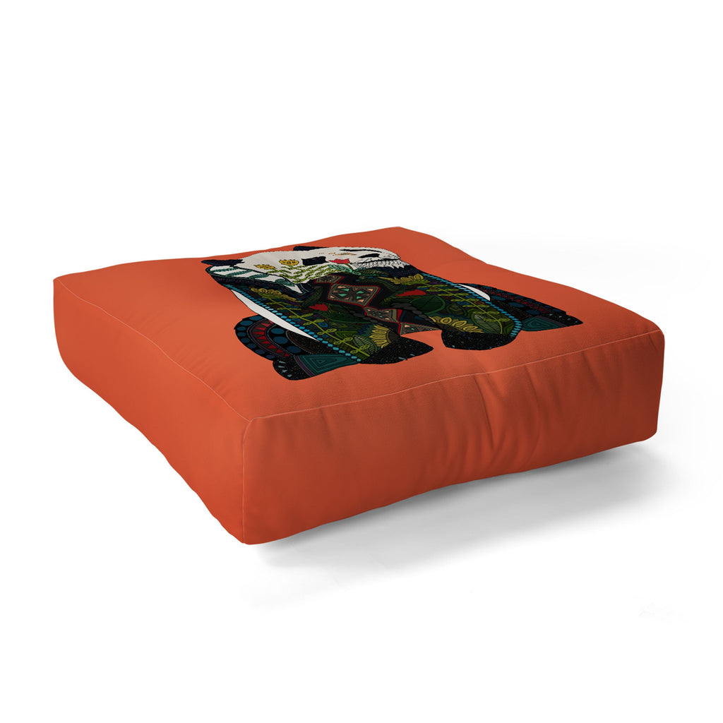 Sharon Turner panda Floor Pillow Square