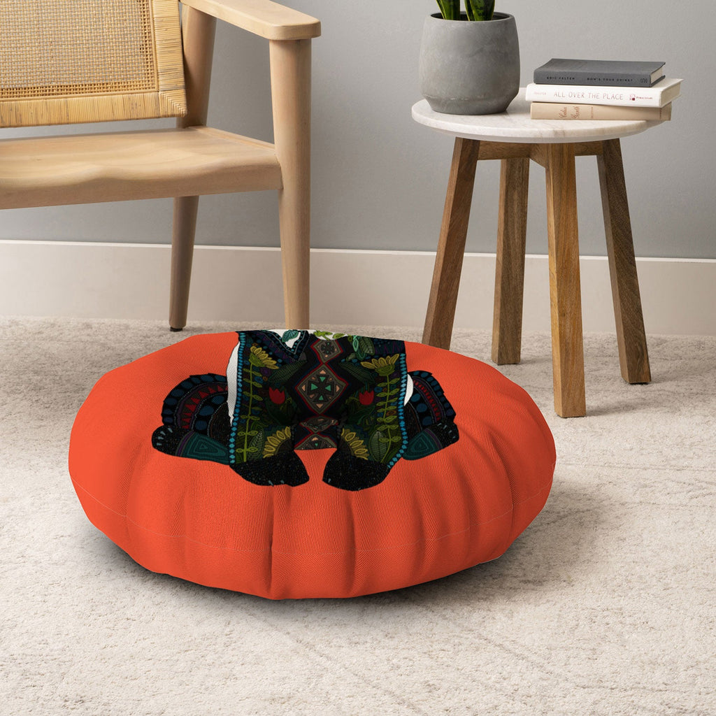 Sharon Turner panda Floor Pillow Round