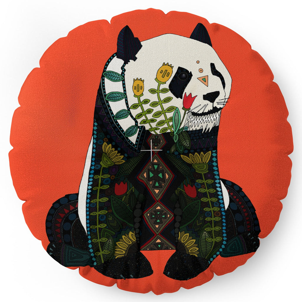 Sharon Turner panda Floor Pillow Round