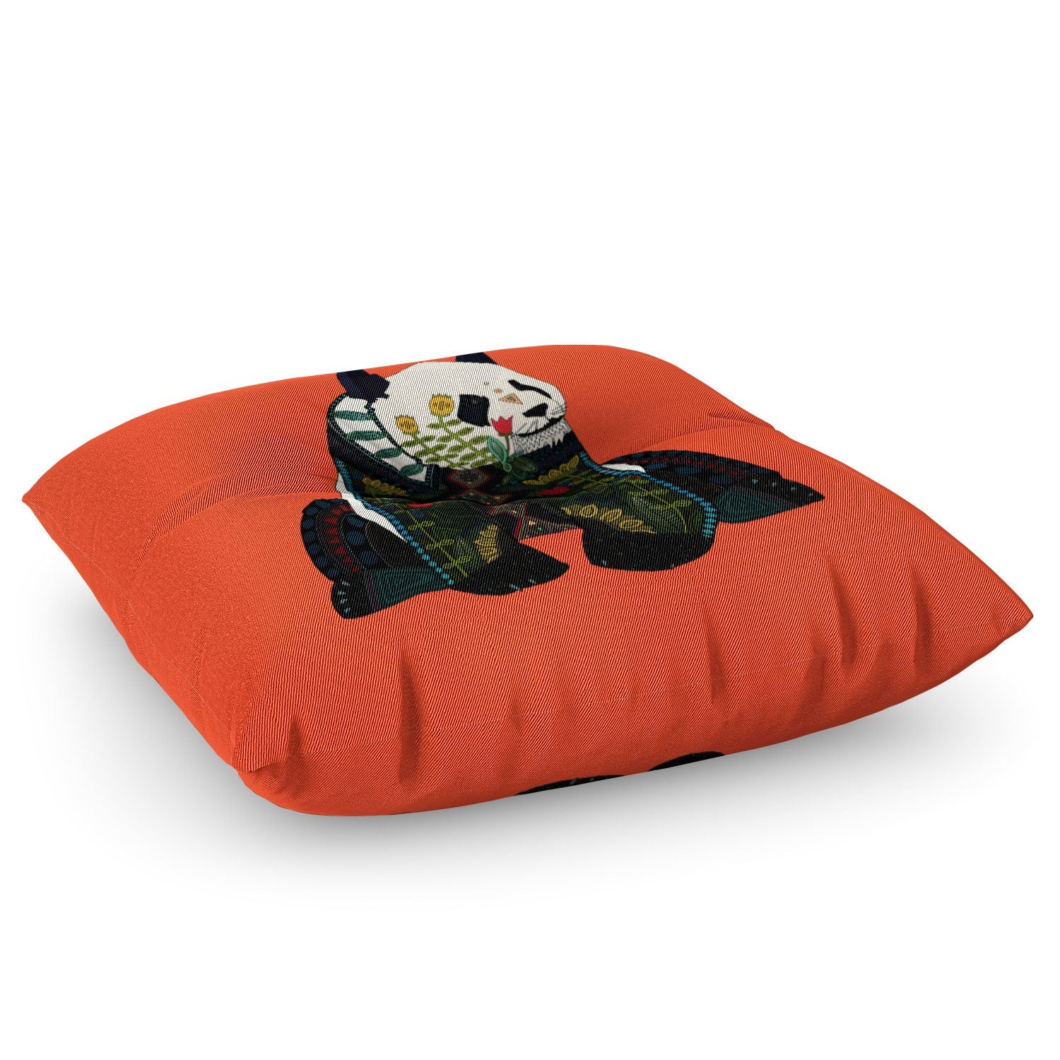 Sharon Turner panda Floor Pillow Square