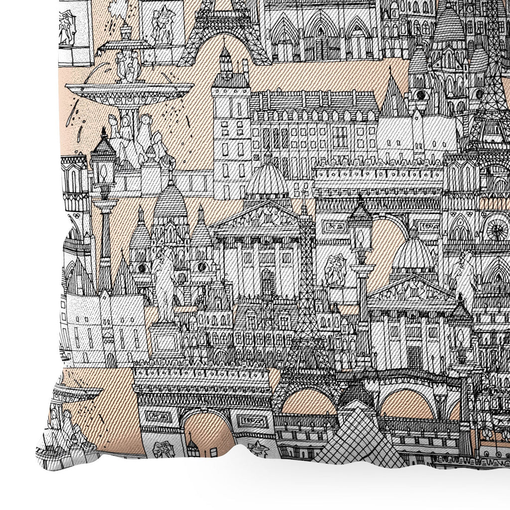 Sharon Turner Paris toile sugar pink Floor Pillow Square