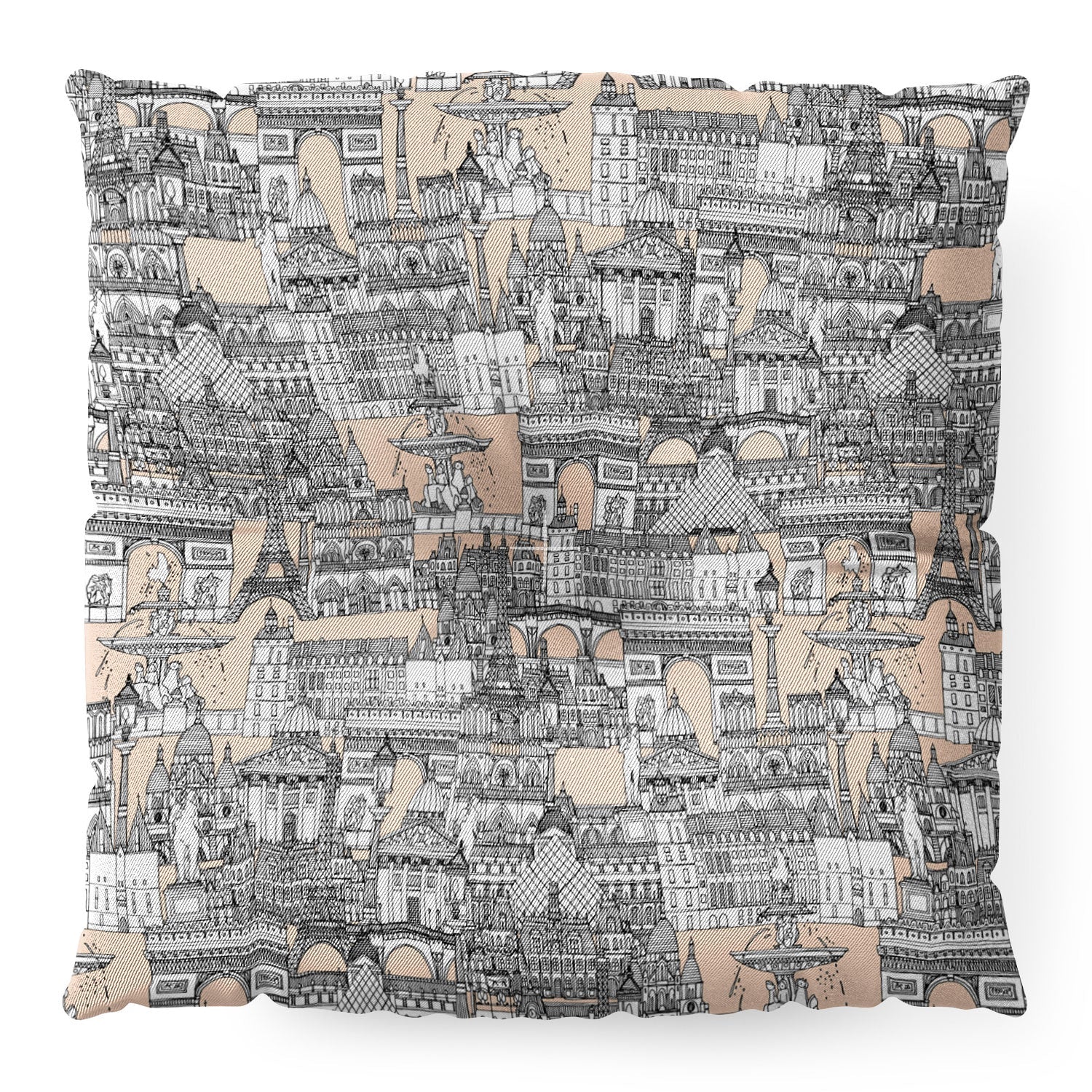 Sharon Turner Paris toile sugar pink Floor Pillow Square
