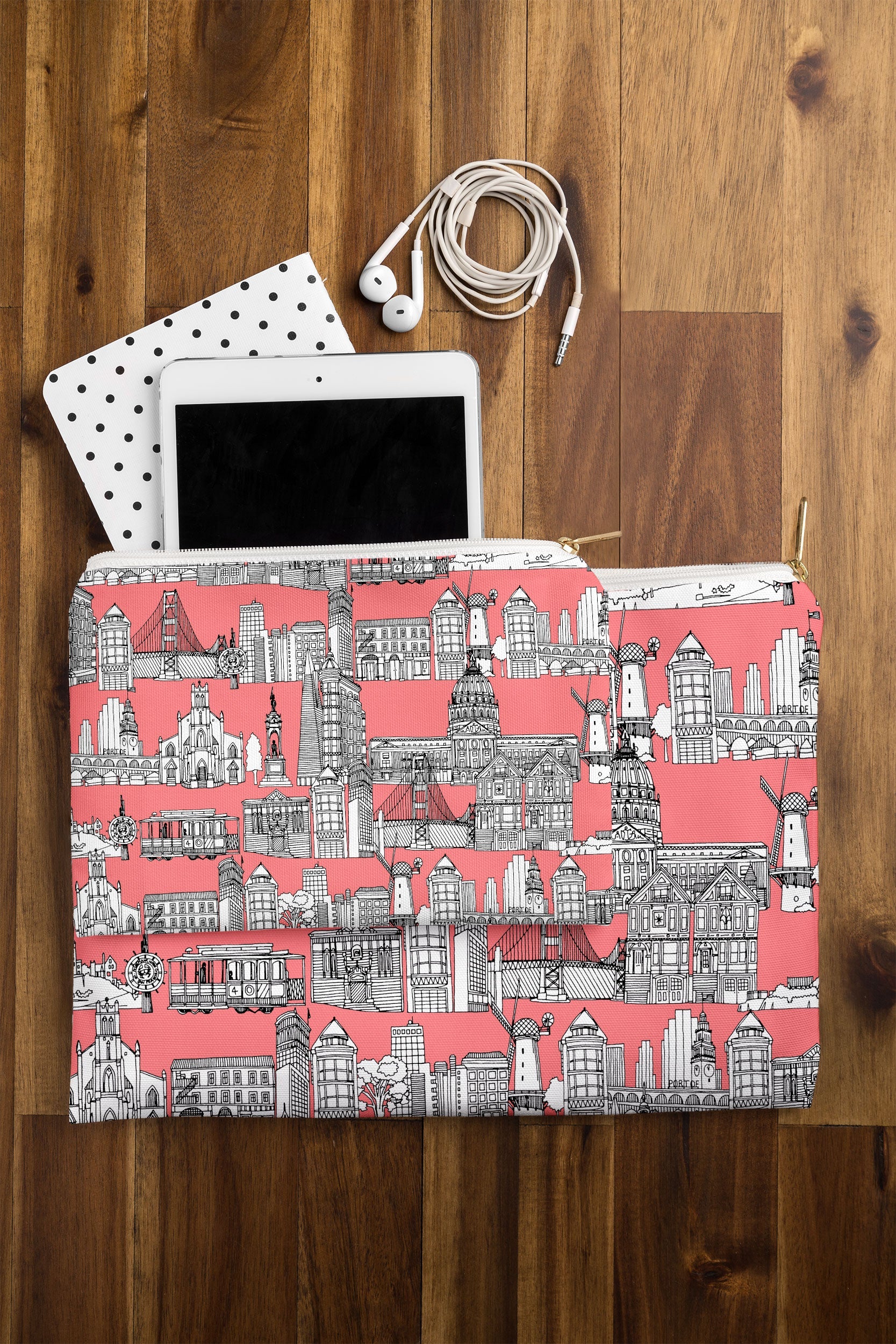 Sharon Turner San Francisco Coral Pouch
