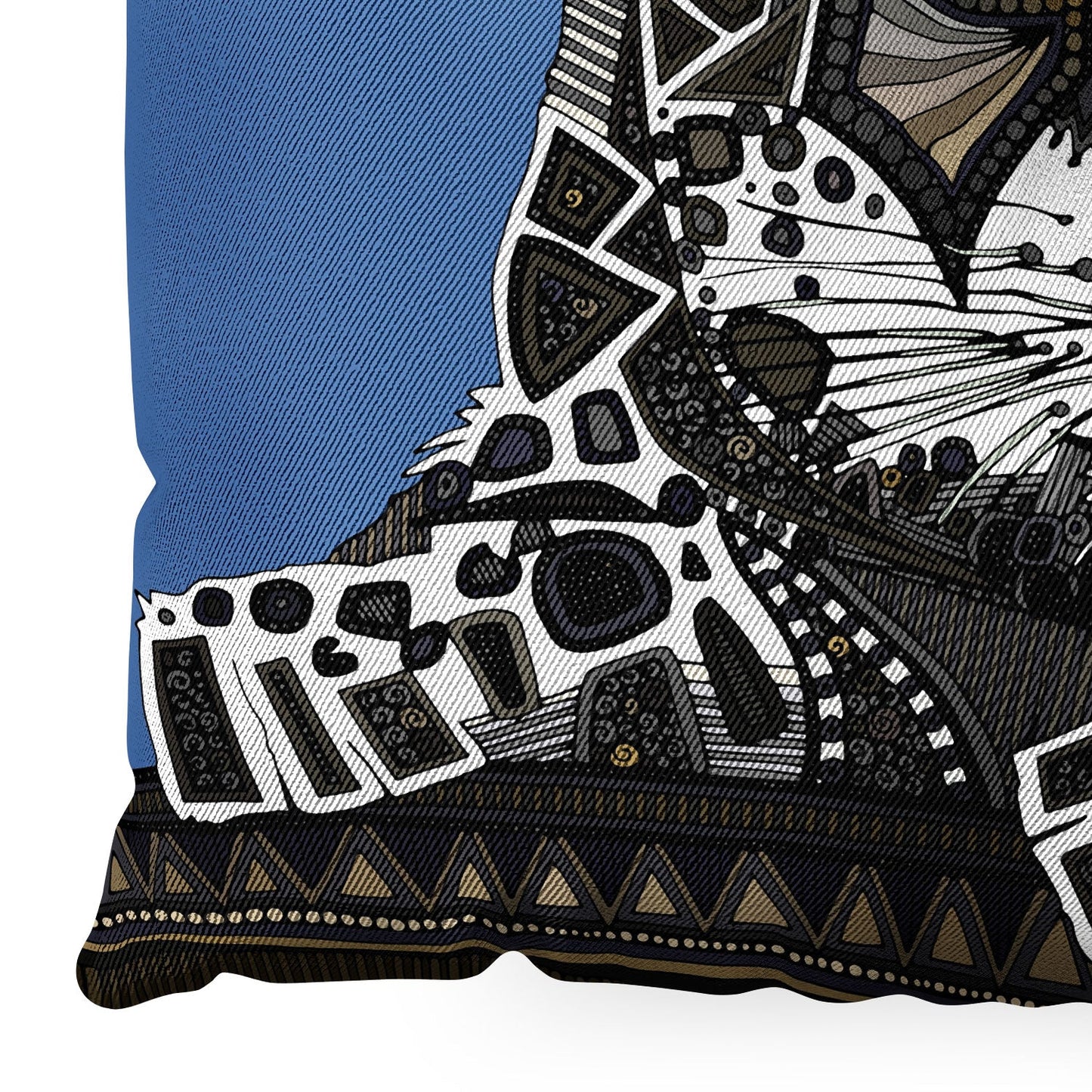 Sharon Turner snow leopard blue Floor Pillow Square