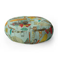 Sharon Turner steampunk sky Floor Pillow Round