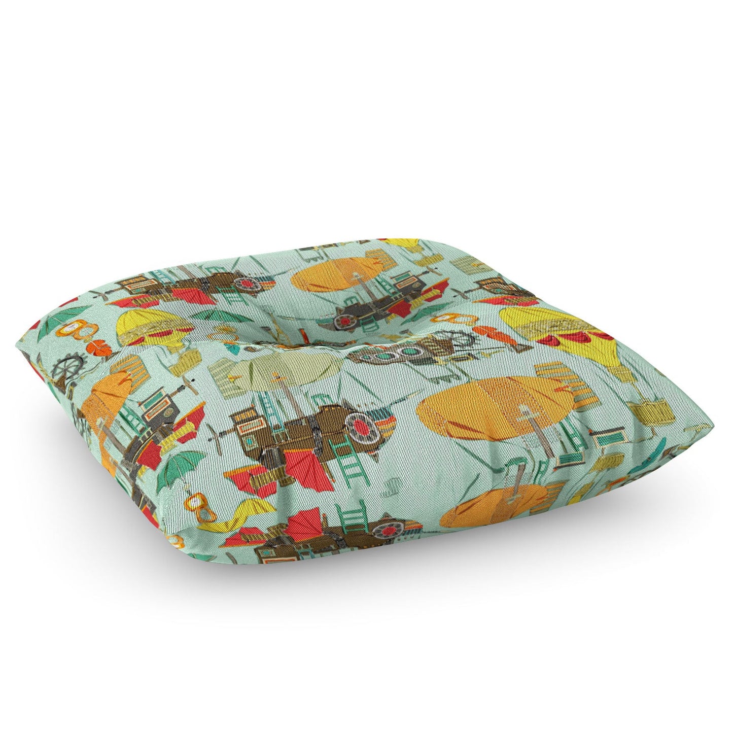Sharon Turner steampunk sky Floor Pillow Square