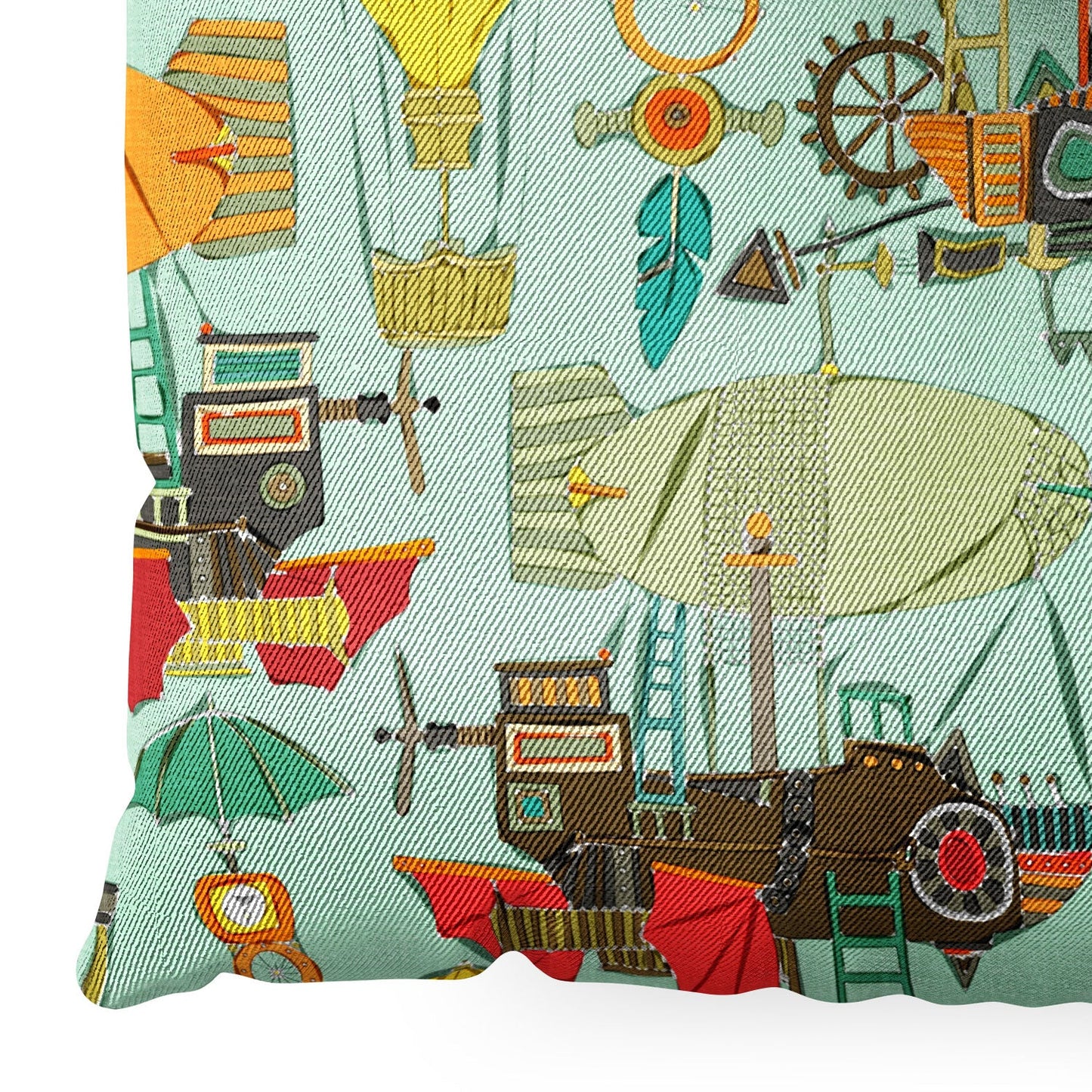 Sharon Turner steampunk sky Floor Pillow Square