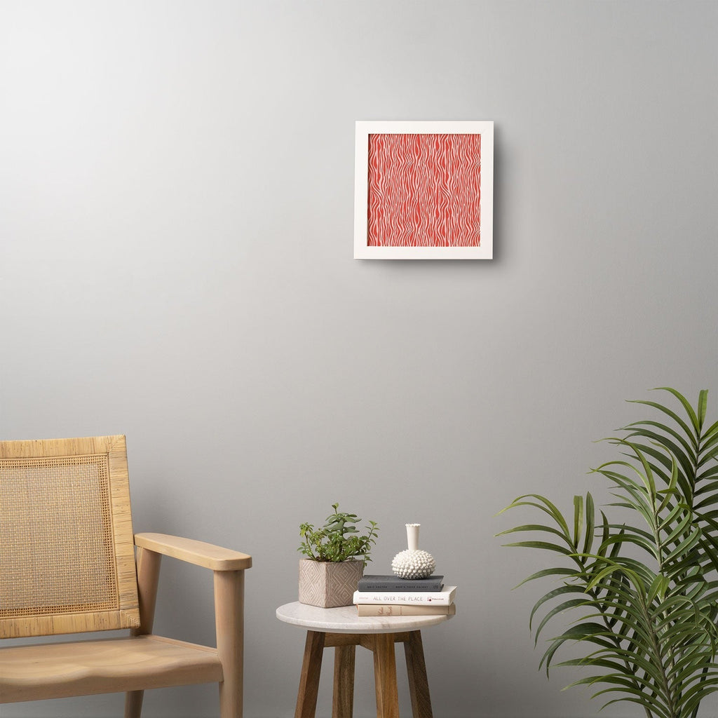 Avenie BR Red Zebra Stripe Framed Wall Art