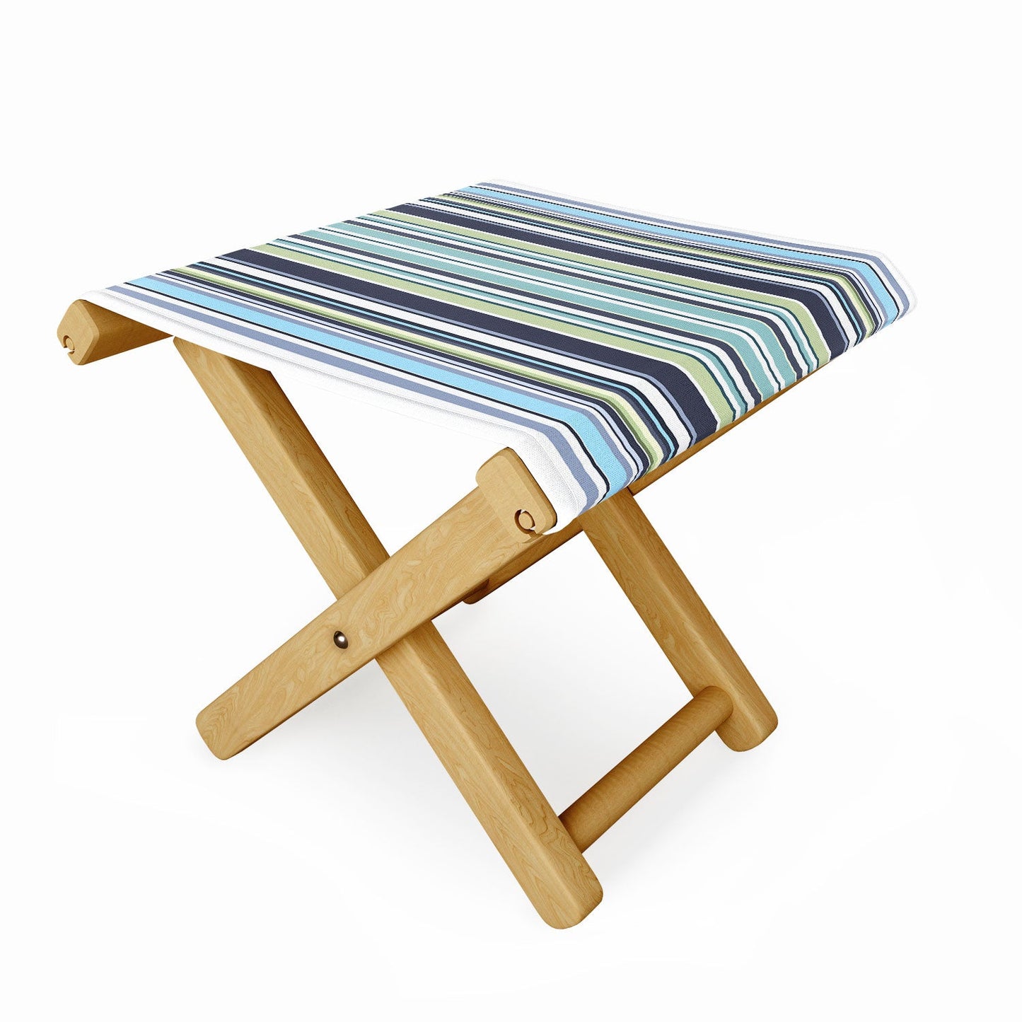 Sheila Wenzel-Ganny Lavender Mint Blue Stripes Folding Stool
