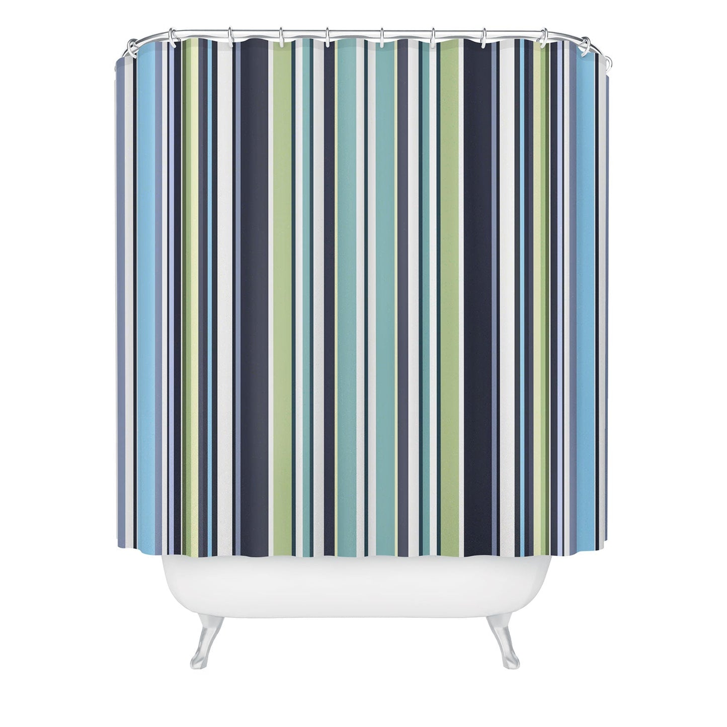 Sheila Wenzel-Ganny Lavender Mint Blue Stripes Shower Curtain