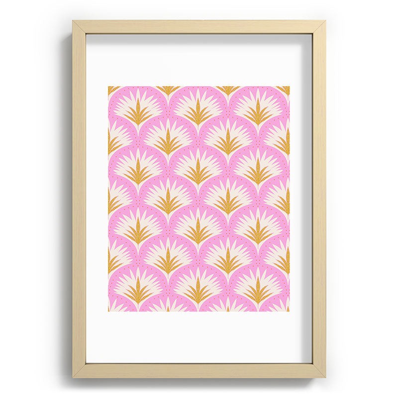 Jennifer Labre Pink Palmetto Recessed Framing Rectangle