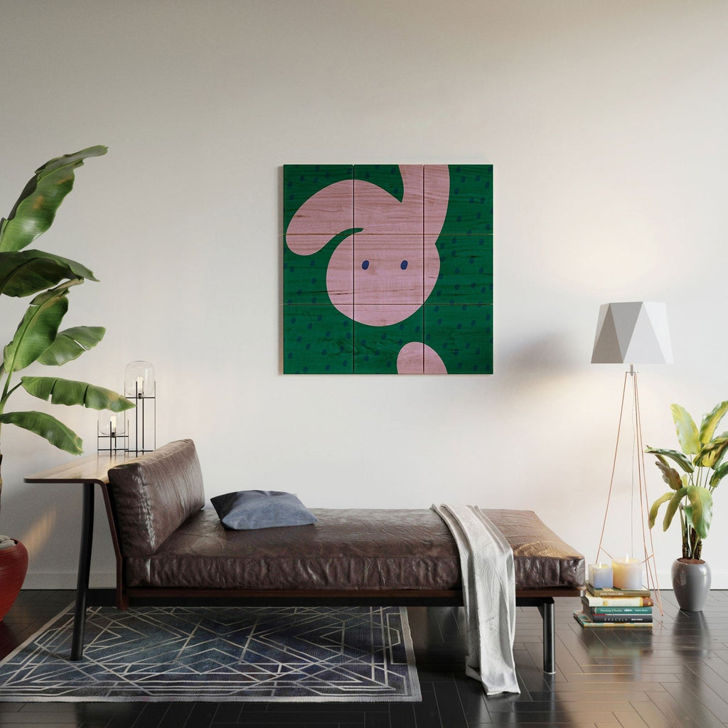 Camilla Foss Pebbles and Rabbit Wood Wall Mural