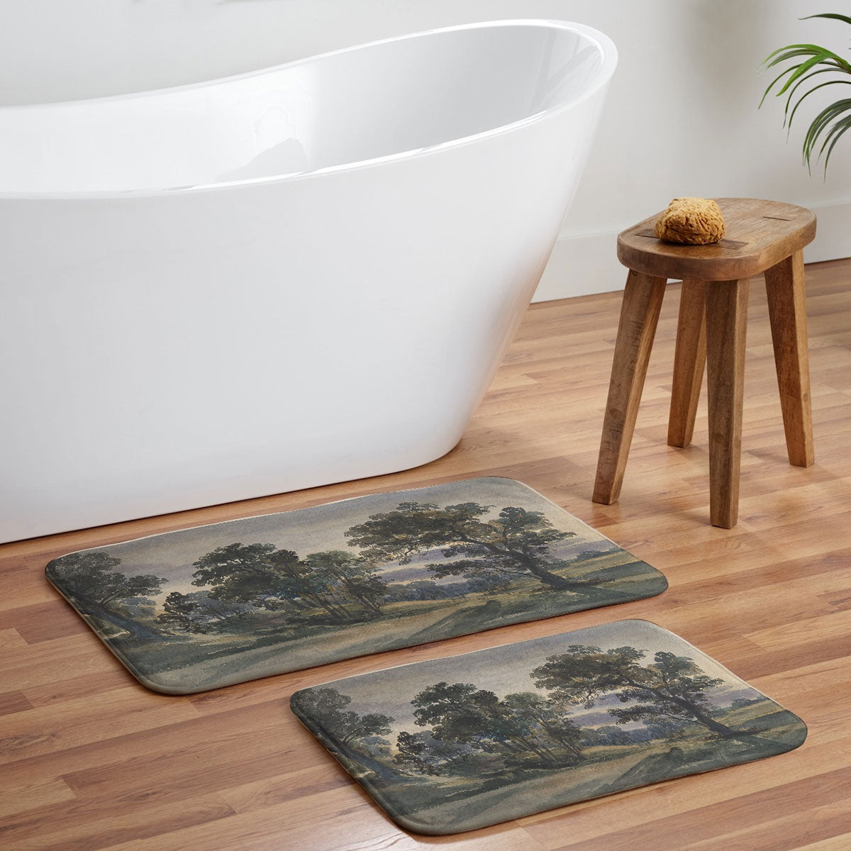 Shopability A Parkland View at Dusk Memory Foam Bath Mat