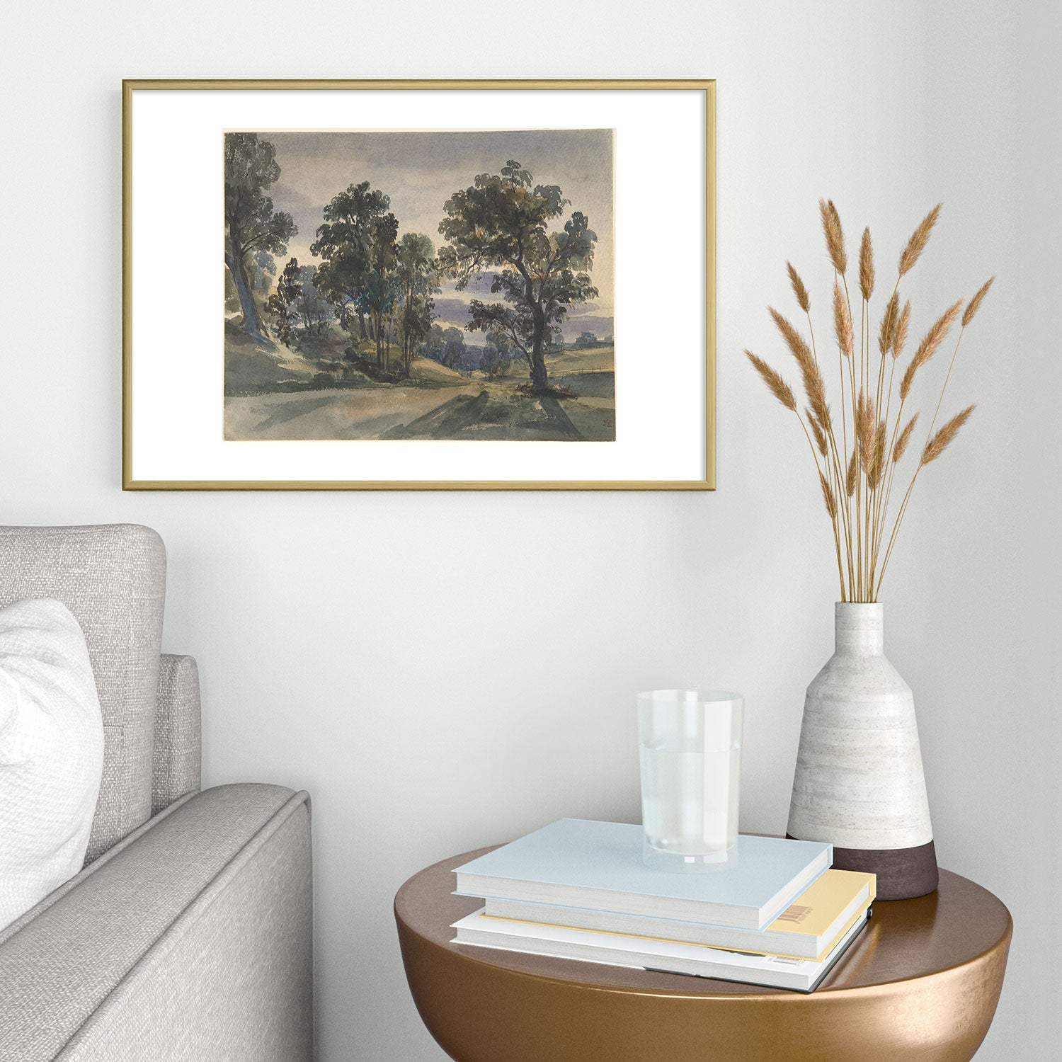 Shopability A Parkland View at Dusk Metal Framed Art Print