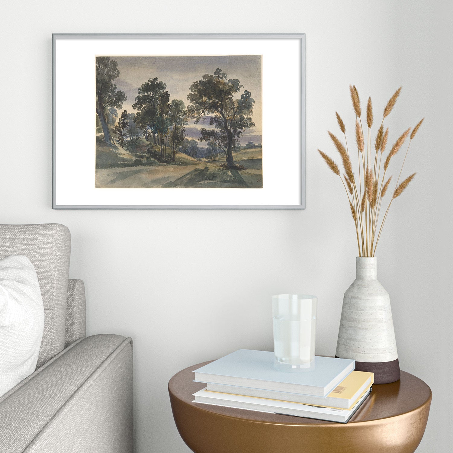 Shopability A Parkland View at Dusk Metal Framed Art Print
