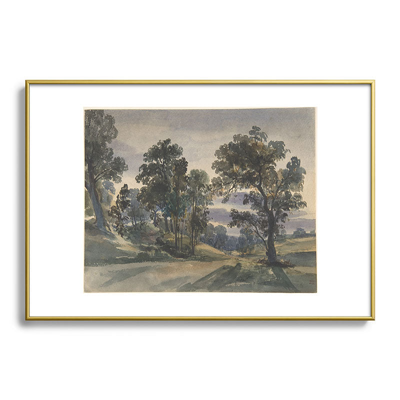 Shopability A Parkland View at Dusk Metal Framed Art Print