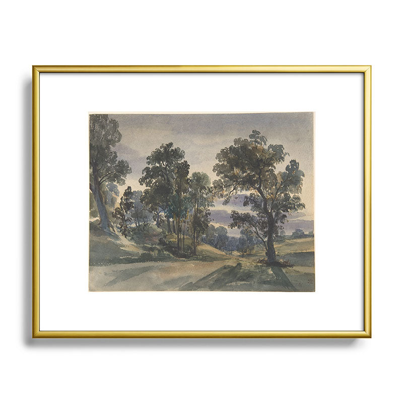 Shopability A Parkland View at Dusk Metal Framed Art Print