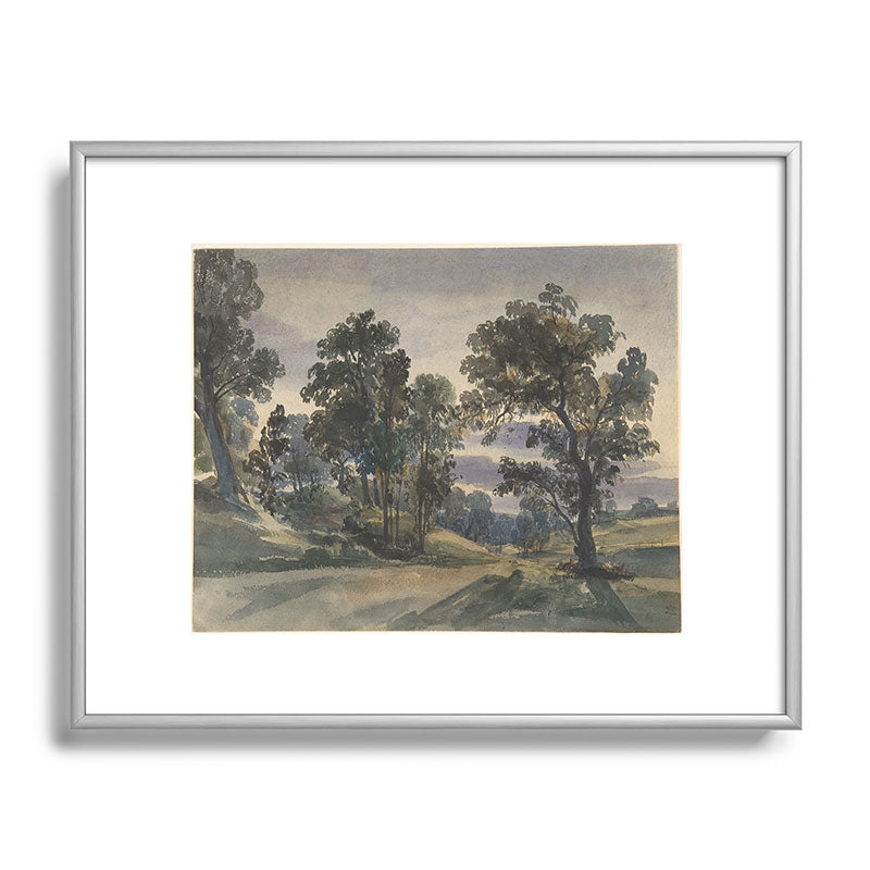 Shopability A Parkland View at Dusk Metal Framed Art Print