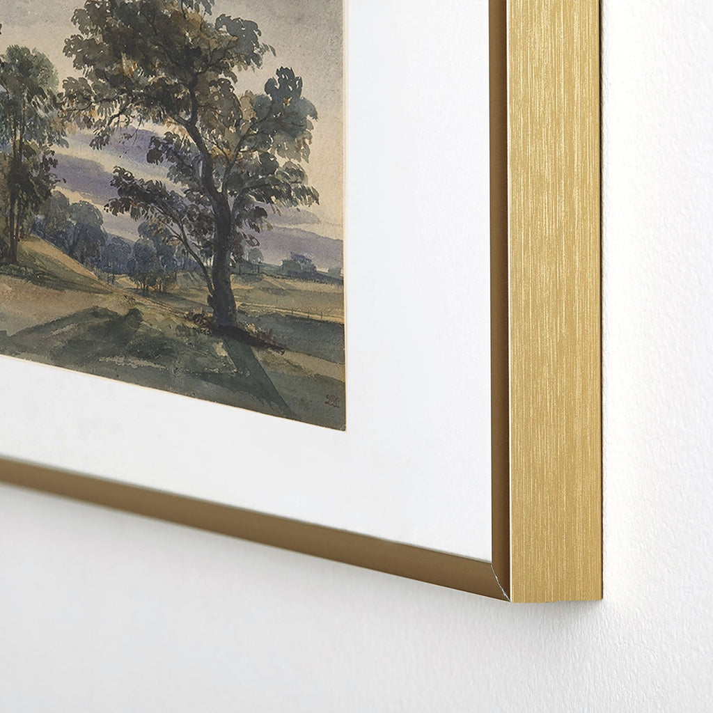 Shopability A Parkland View at Dusk Metal Framed Art Print