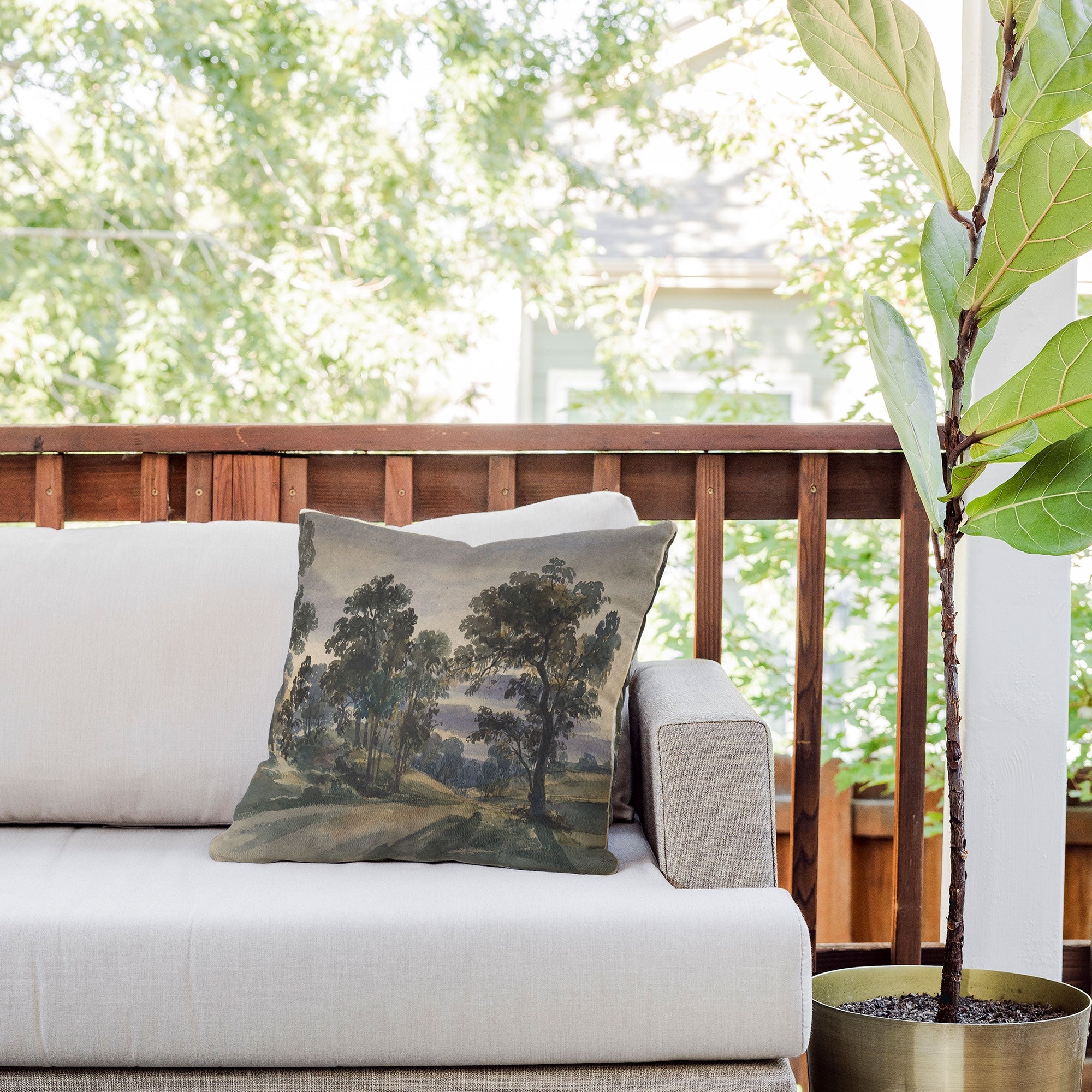 Shopability A Parkland View at Dusk Outdoor Throw Pillow