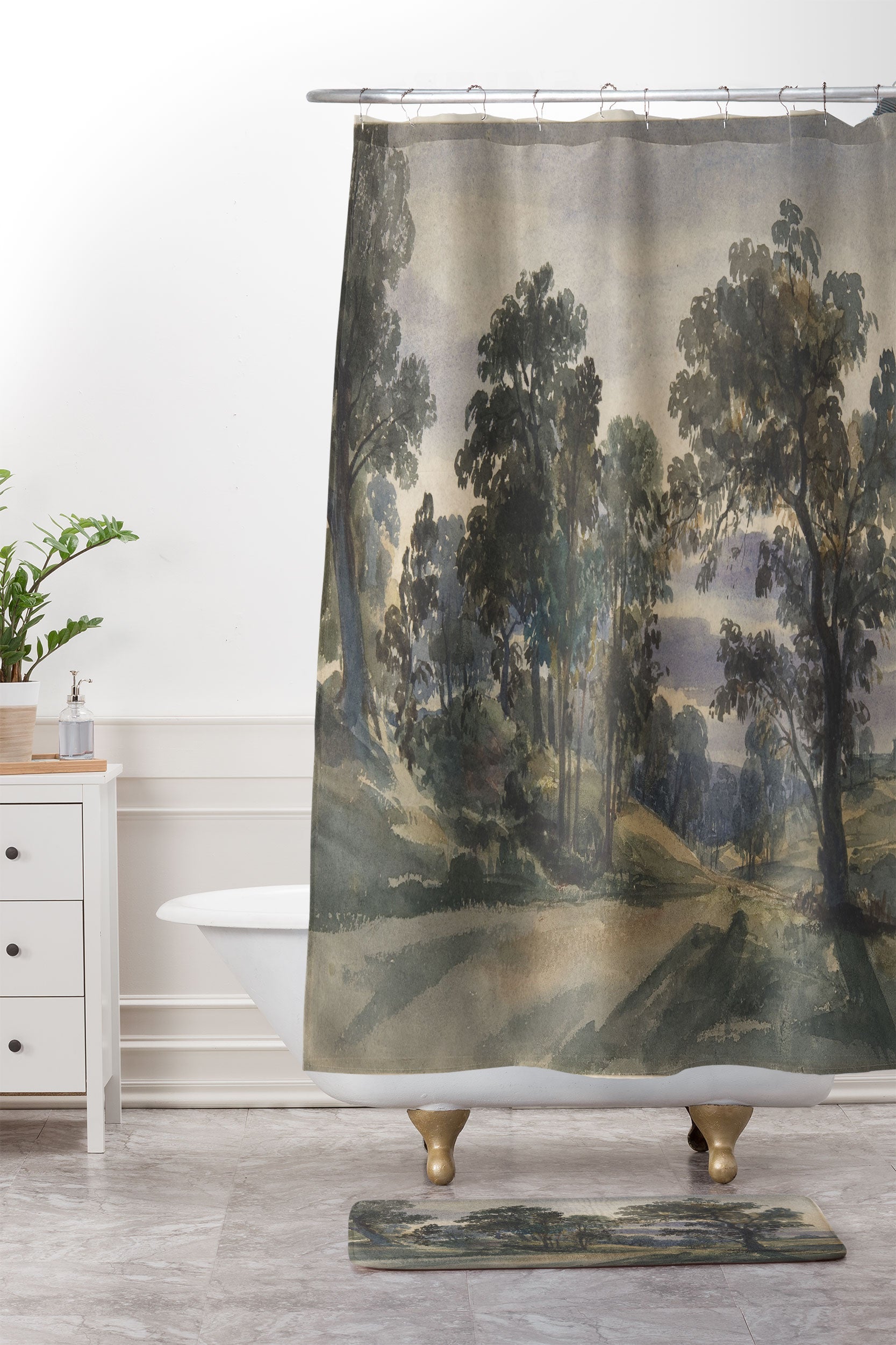 Shopability A Parkland View at Dusk Memory Foam Bath Mat