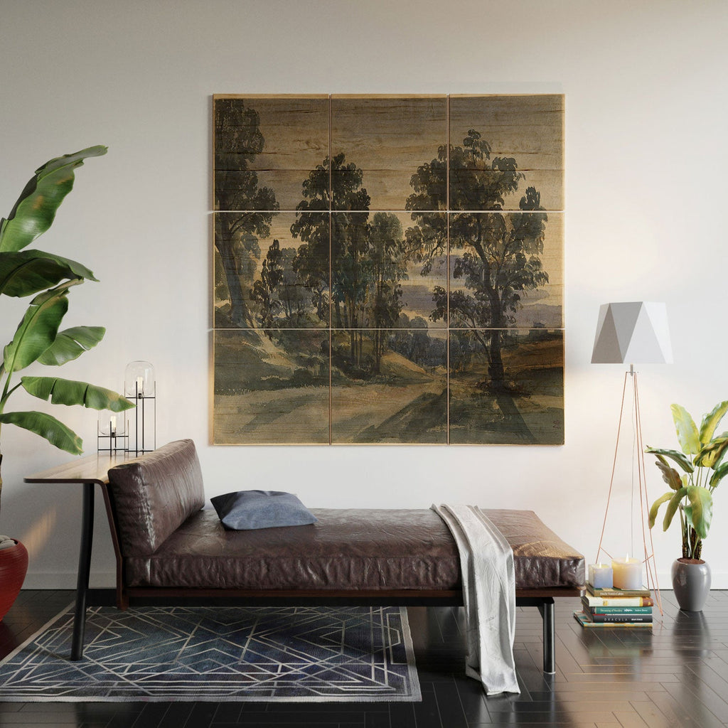 Shopability A Parkland View at Dusk Wood Wall Mural