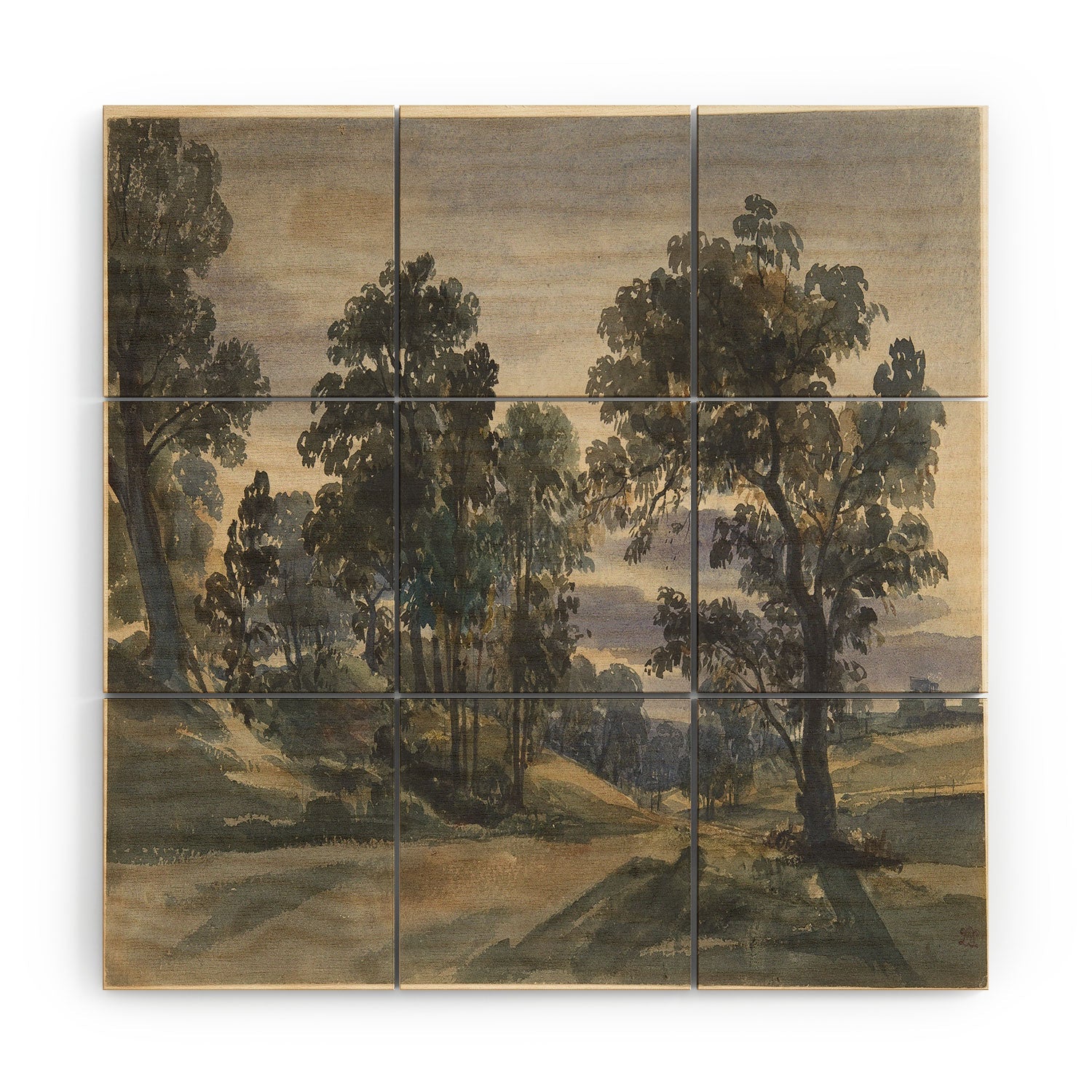 Shopability A Parkland View at Dusk Wood Wall Mural